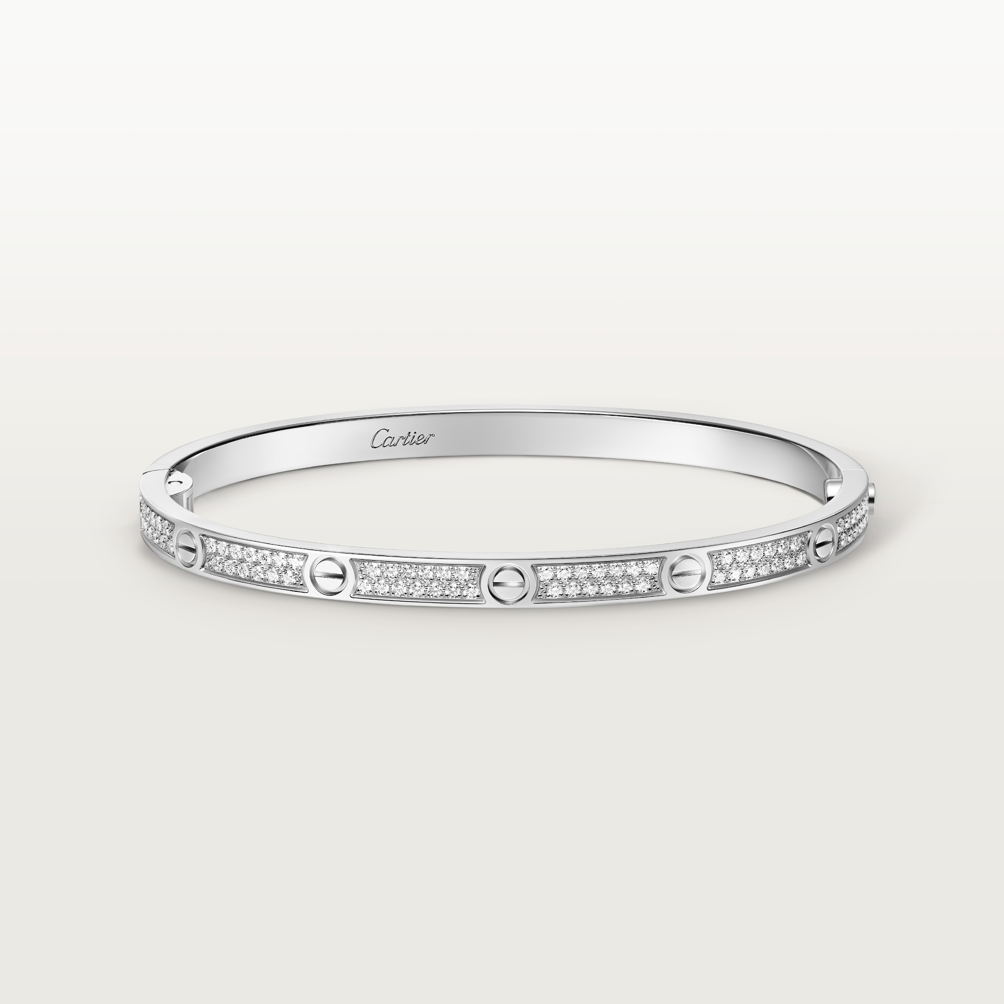 Love bracelet, small model, pavedWhite gold, diamonds