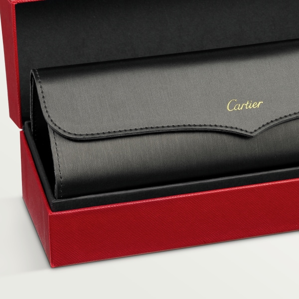 Première de Cartier 太陽眼鏡 黑色醋酸纖維，灰色鏡片