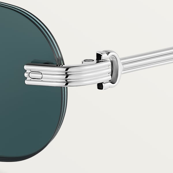 Première de Cartier 太陽眼鏡 光滑鍍鉑金飾面金屬，綠色鏡片