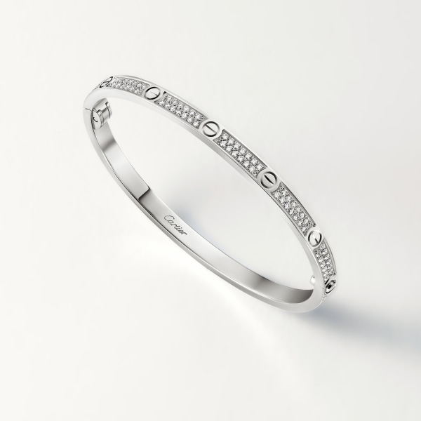 Love bracelet, small model, paved White gold, diamonds