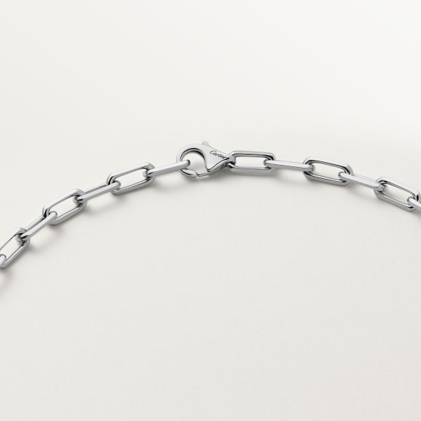 Santos de Cartier long necklace, chain, small model Non-rhodium finish white gold