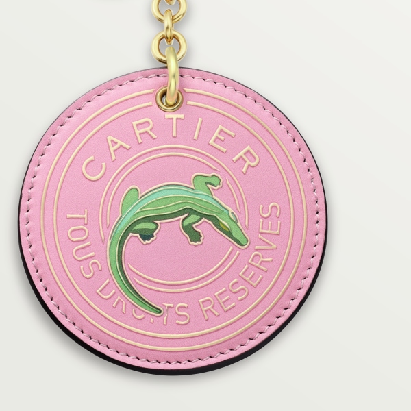 Cartier Characters Medallion Key Ring Pink calfskin, golden finish