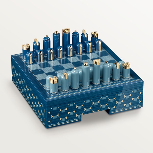Cartier Géométrique Chess Set Lacquered wood, golden transfers