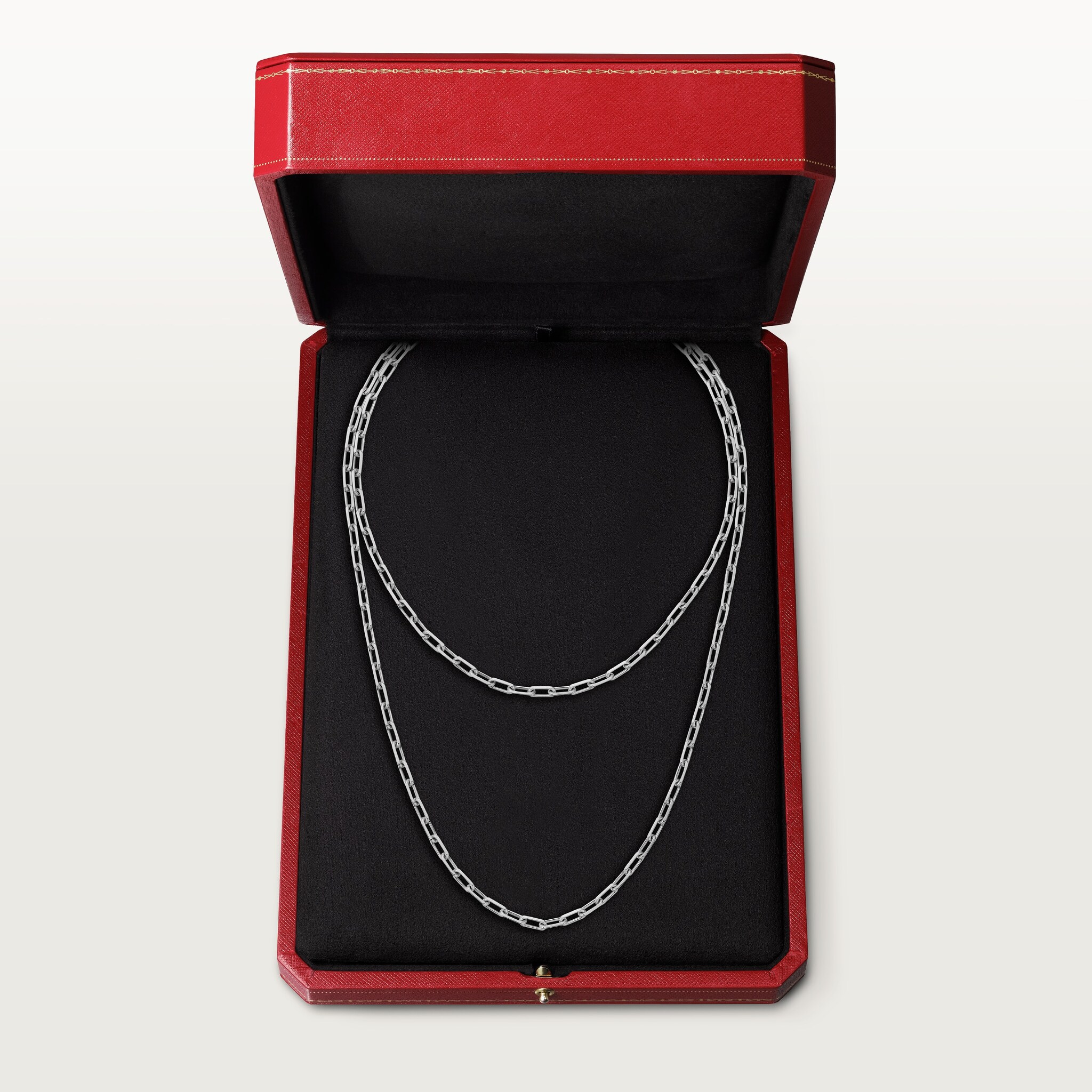 Santos de Cartier long necklace, chain, small modelNon-rhodium finish white gold