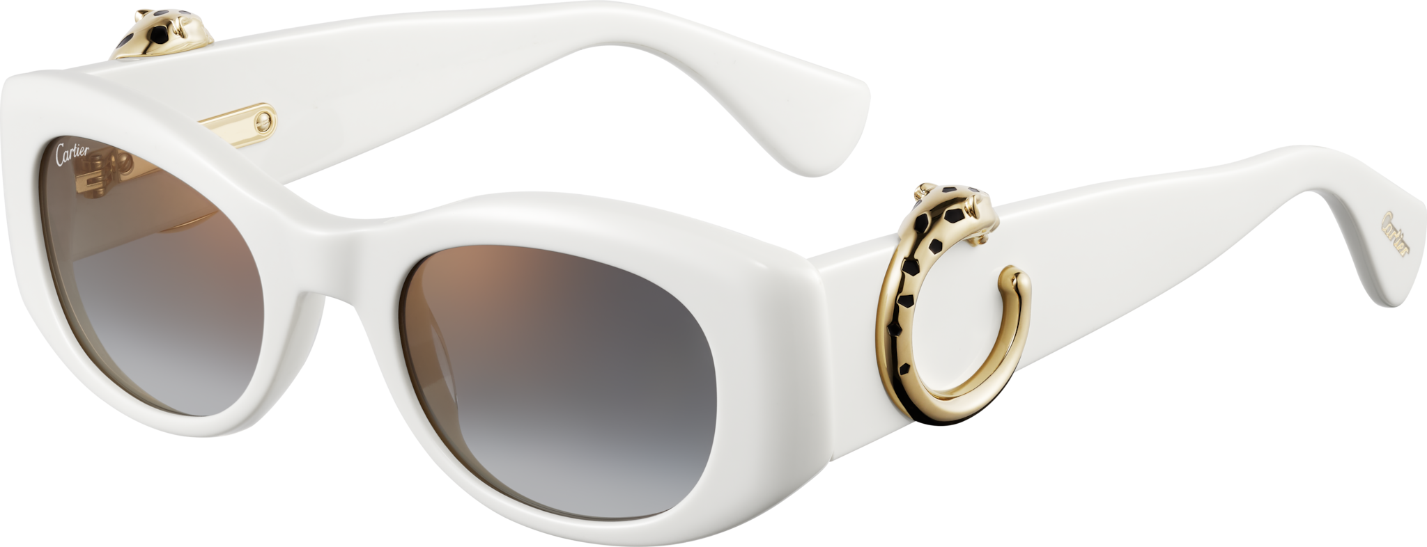 Panthère de Cartier SunglassesWhite acetate, grey lenses