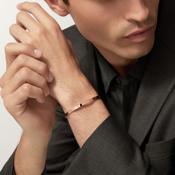 Love bracelet, small model, 6 diamonds Rose gold, diamond