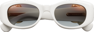 Panthère de Cartier 太陽眼鏡 白色醋酸纖維，灰色鏡片