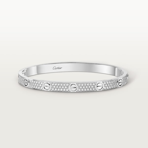 Love bracelet, medium model, paved White gold, diamonds