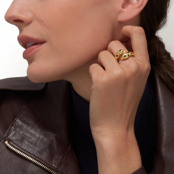Panthère de Cartier ring Yellow gold, tsavorite garnets, lacquer