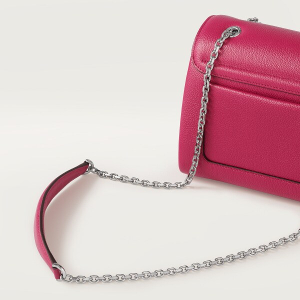 手袋，小型款，Panthère Graphique 紅莓色小牛皮，金色飾面