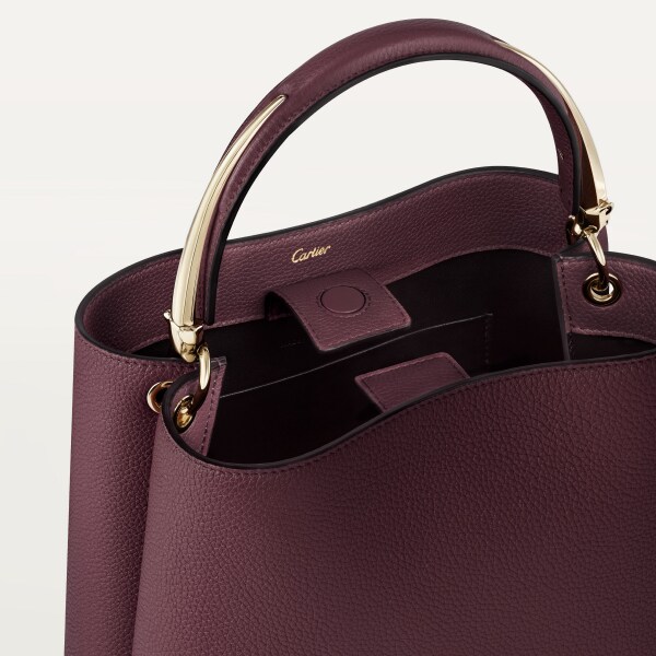 手袋，小型款，Panthère Double de Cartier 紫紅色粒面小牛皮