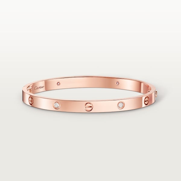 Love bracelet, medium model, 4 diamonds Rose gold, diamond