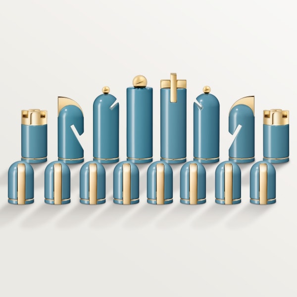 Cartier Géométrique Chess Set Lacquered wood, golden transfers