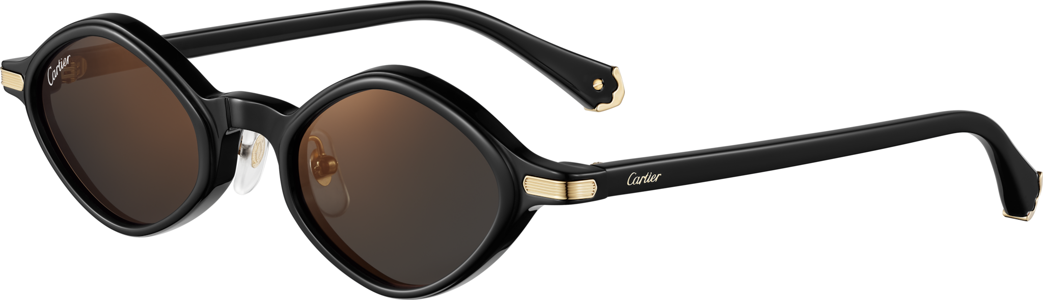 Première de Cartier 太陽眼鏡黑色醋酸纖維，灰色鏡片