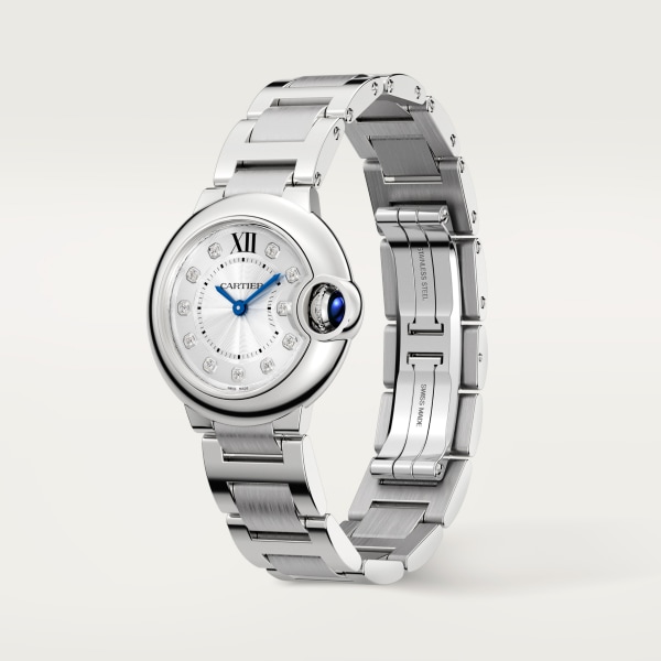 Ballon Bleu de Cartier 腕錶 28毫米，石英機芯，精鋼，鑽石