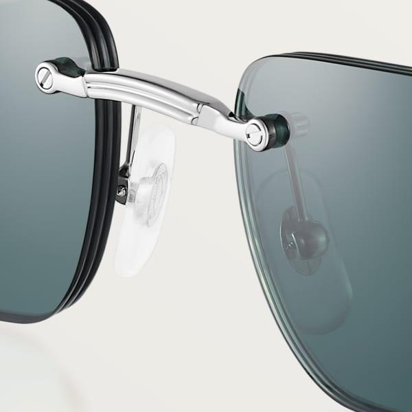 Première de Cartier 太陽眼鏡 光滑鍍鉑金飾面金屬，綠色鏡片