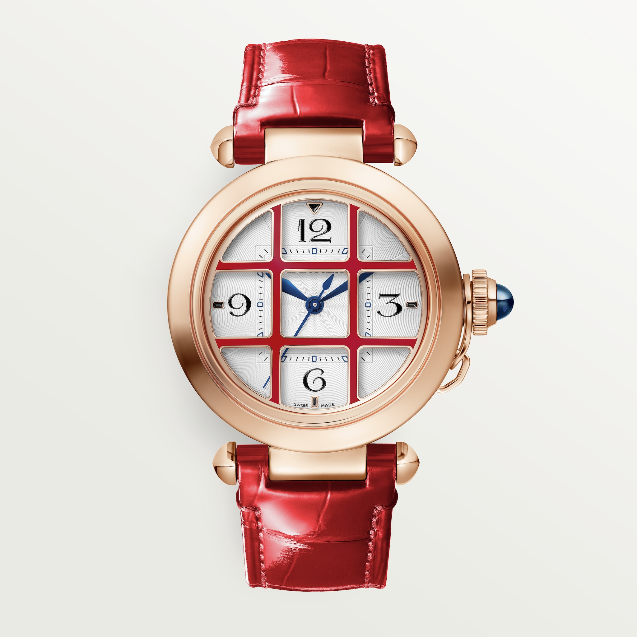 Pasha de Cartier 腕錶35毫米，自動上鏈機械機芯，玫瑰金，可更換式皮革錶帶