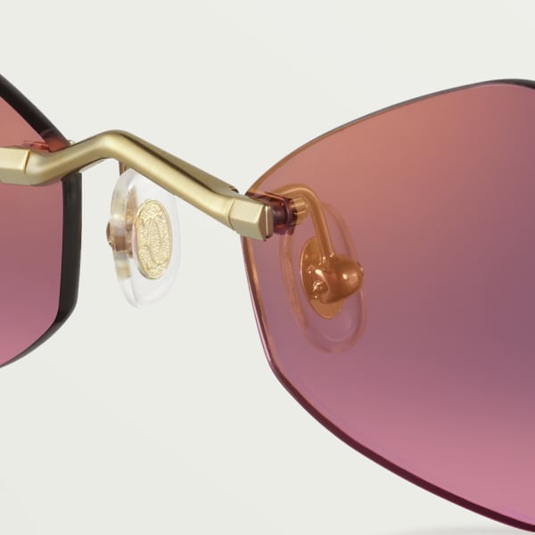 Panthère de Cartier sunglasses Smooth golden-finish metal, graduated purple lenses