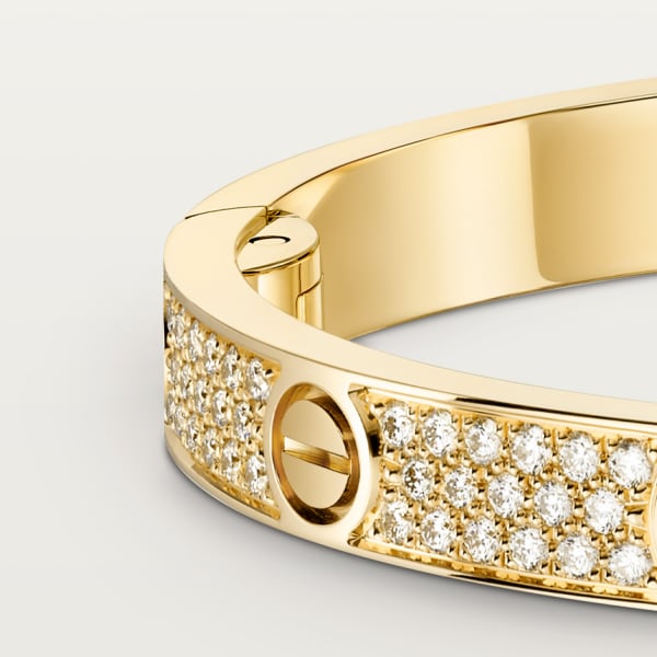 Love bracelet, medium model, paved Yellow gold, diamonds