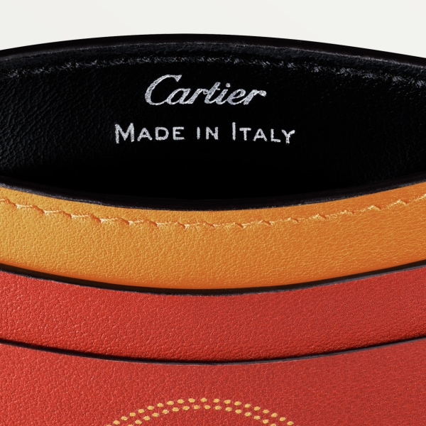 Must de Cartier 小型銀包 光滑赤土色粒面小牛皮，鍍鈀飾面