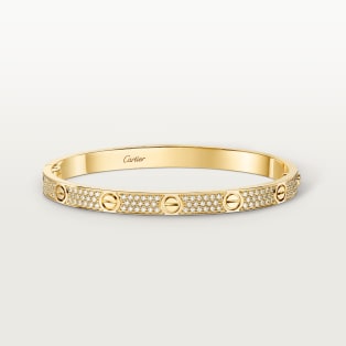 <span class='lovefont'>A </span> bracelet, medium model, paved Yellow gold, diamonds