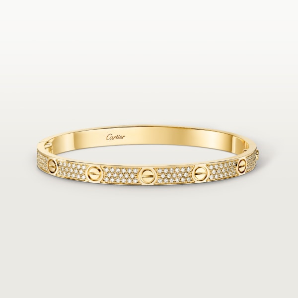Love bracelet, medium model, paved Yellow gold, diamonds