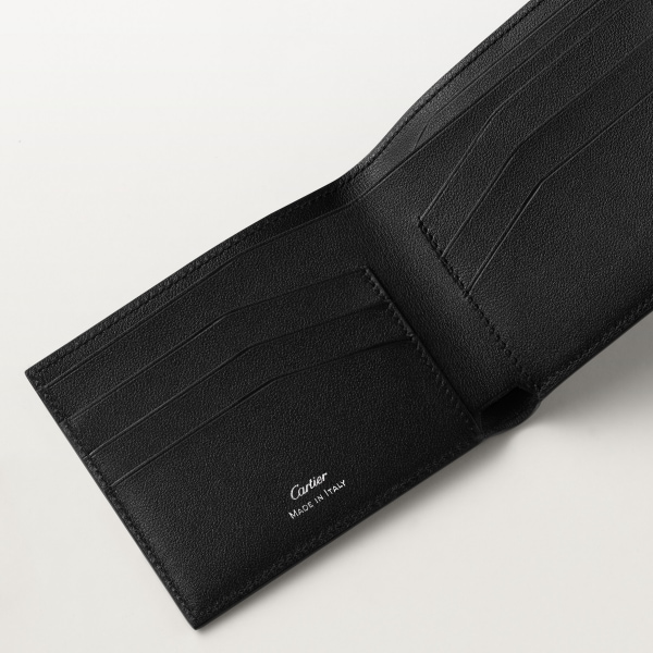 Six-credit card compact wallet, Cartier Losange Shadow Black and anthracite calfskin