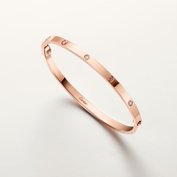 Love bracelet, small model, 6 diamonds Rose gold, diamond