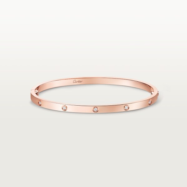 Love bracelet, small model, 10 diamonds Rose gold, diamond