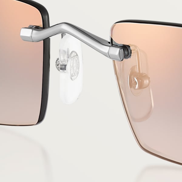 Panthère de Cartier 太陽眼鏡 光滑鍍鉑金飾面金屬，灰色及棕色漸變鏡片