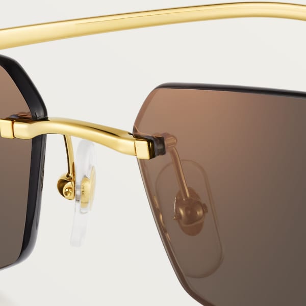 Panthère de Cartier 太陽眼鏡 光滑金色飾面金屬，灰色鏡片