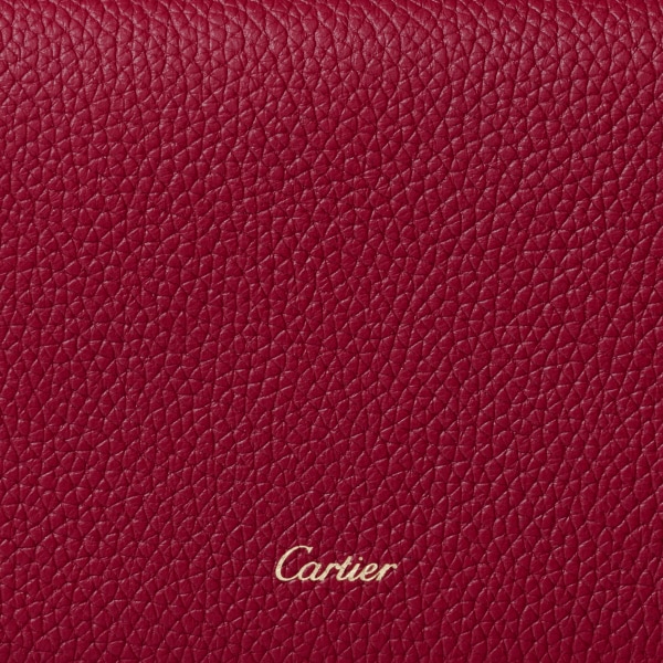 Mini wallet, Panthère de Cartier Burgundy calfskin, golden finish
