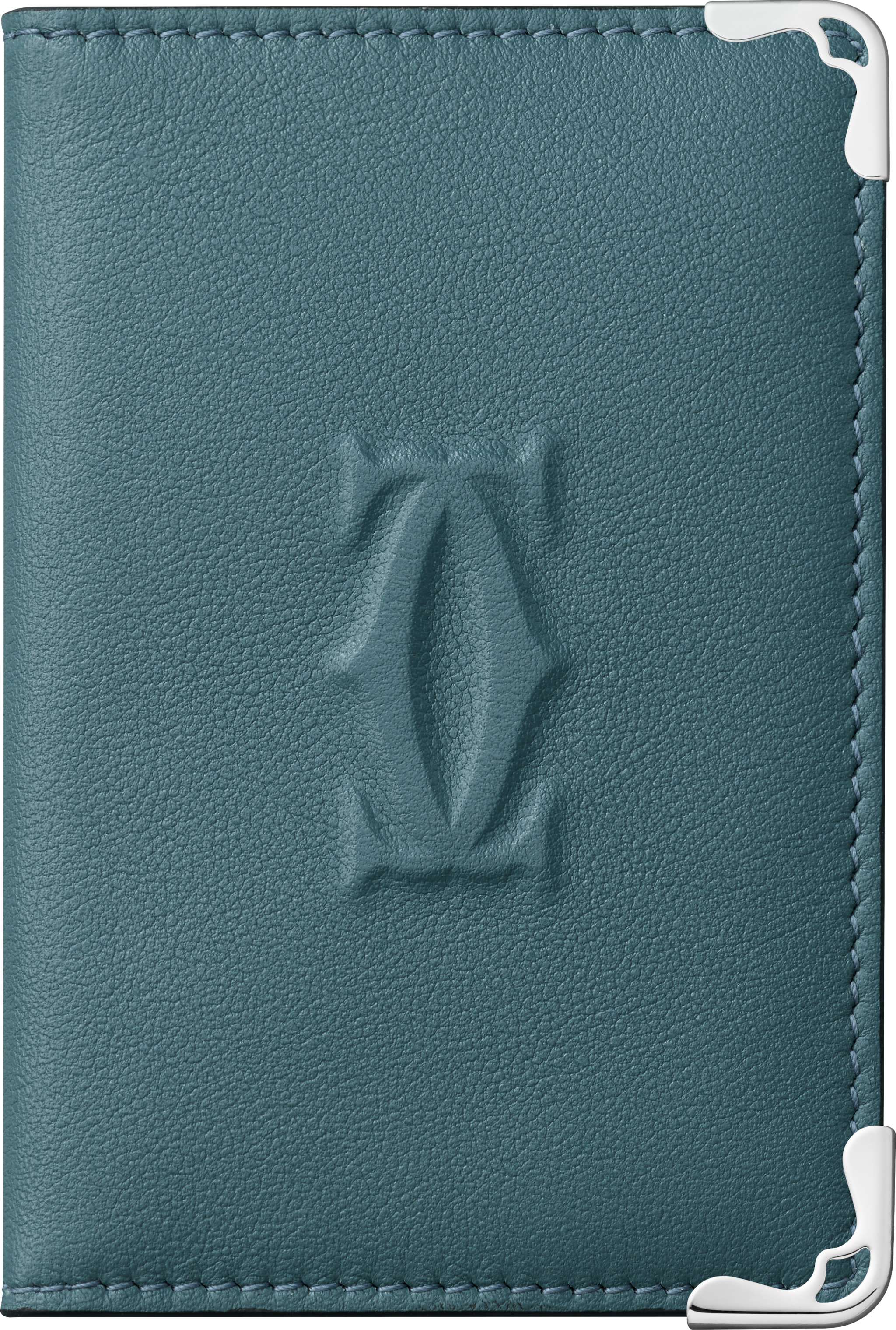信用卡夾，可容納4張信用卡，Must de Cartier精鋼灰色小牛皮，鍍鈀飾面
