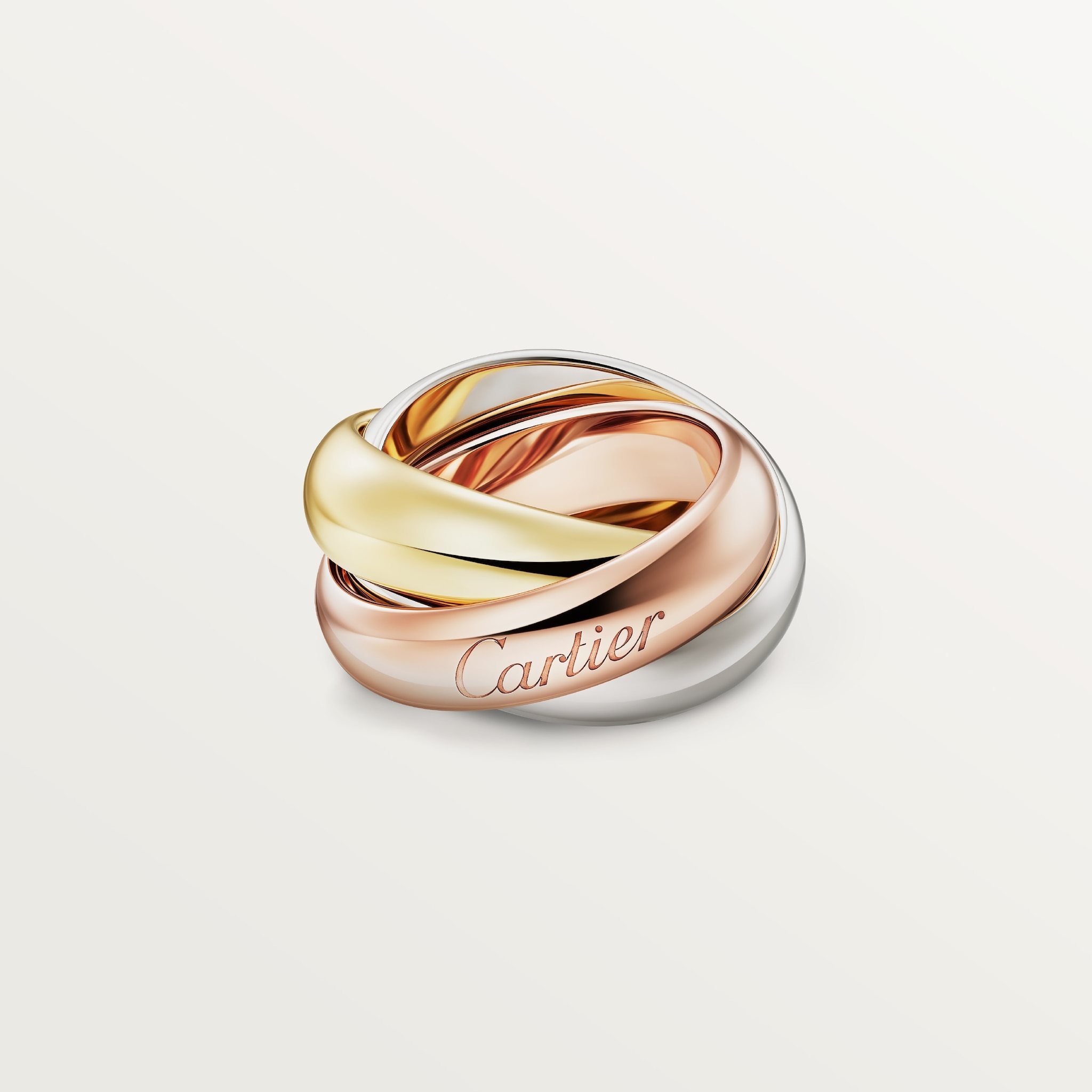 Trinity ring, extra-large modelWhite gold, yellow gold, rose gold