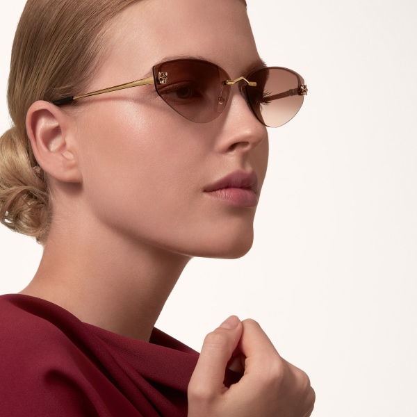 Panthère de Cartier sunglasses Smooth golden-finish metal, graduated brown lenses