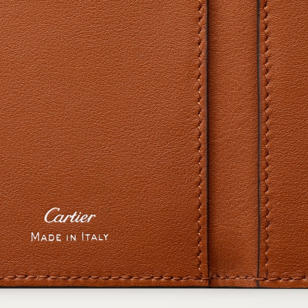 Must de Cartier 卡片夾 朱古力色粒面小牛皮，鍍鈀飾面