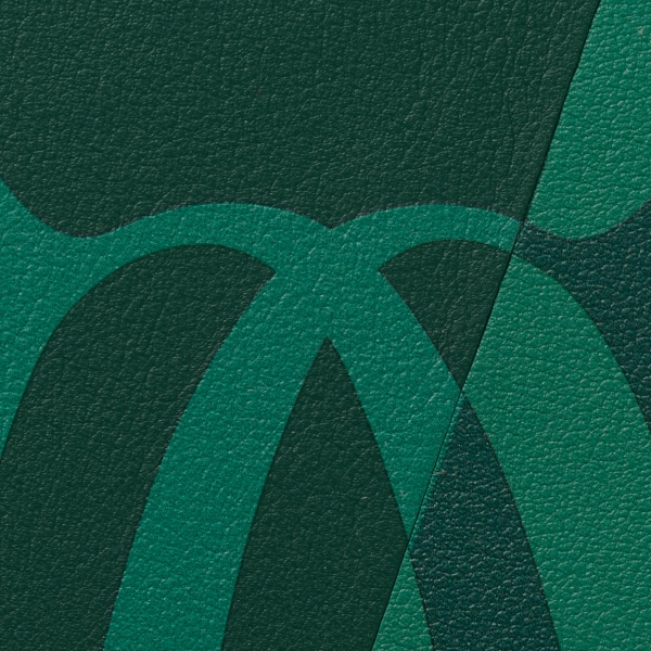 小型銀包，可容納6張信用卡，Must de Cartier XL 標誌光滑綠色小牛皮，鍍鈀飾面