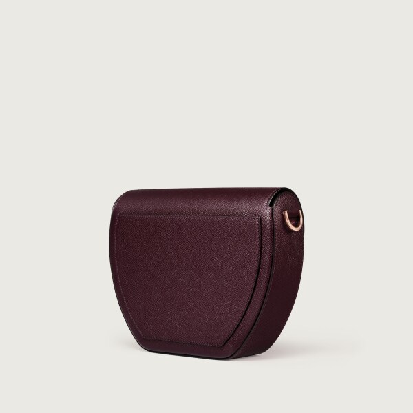 Hobo bag, C de Cartier Grape textured calfskin, embroidery, rose golden finish