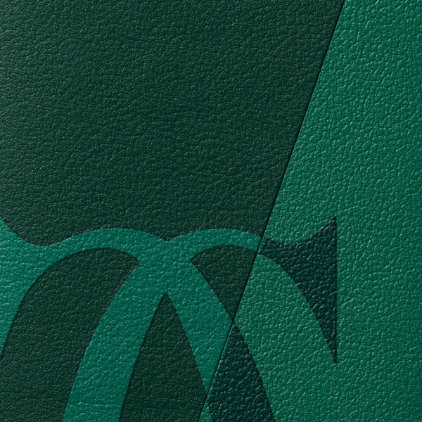 卡片夾，可容納4張卡片，Must de Cartier XL 標誌光滑綠色小牛皮，鍍鈀飾面