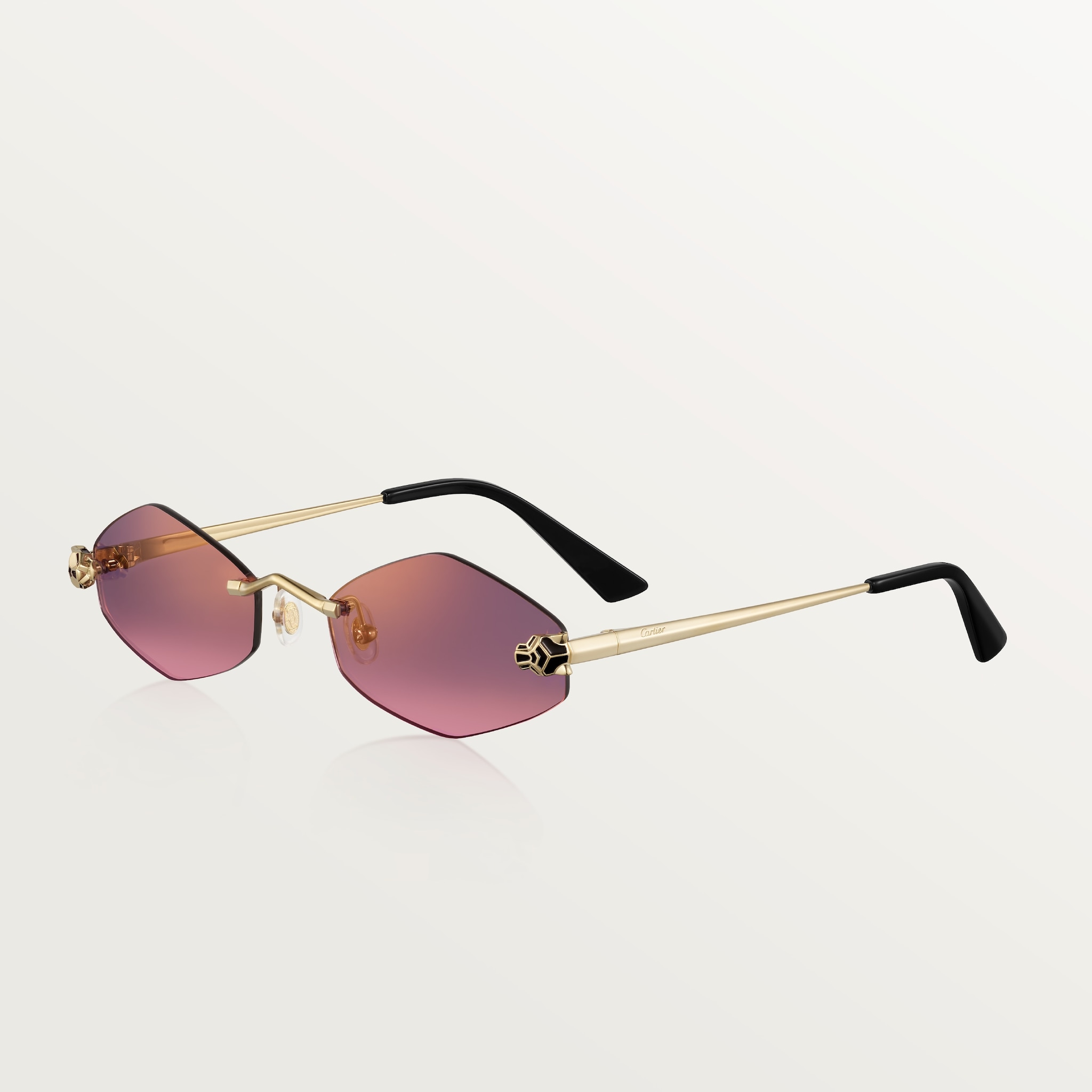 Panthère de Cartier sunglassesSmooth golden-finish metal, graduated purple lenses