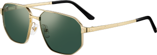 Santos de Cartier 太陽眼鏡 光滑及磨砂金色飾面金屬，綠色鏡片