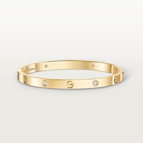 Love bracelet, medium model, 4 diamonds Yellow gold, diamonds