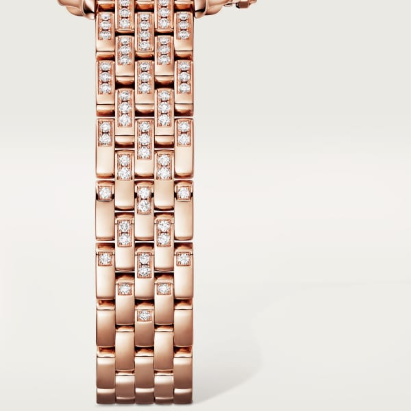 Panthère de Cartier 腕錶 小型款，石英機芯，玫瑰金，鑽石