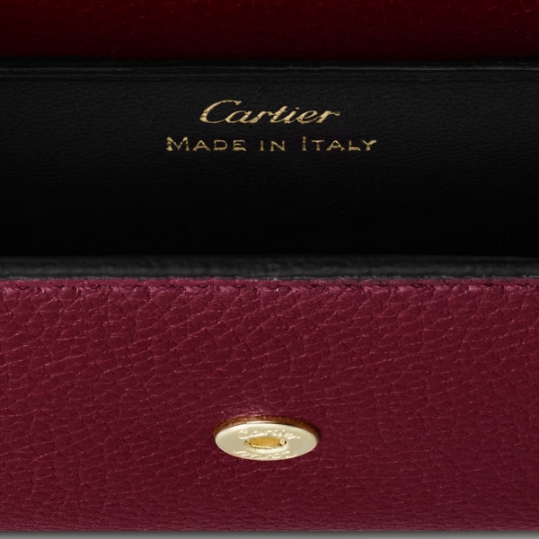 Panthère de Cartier 銀包手袋 酒紅色小牛皮，金色飾面