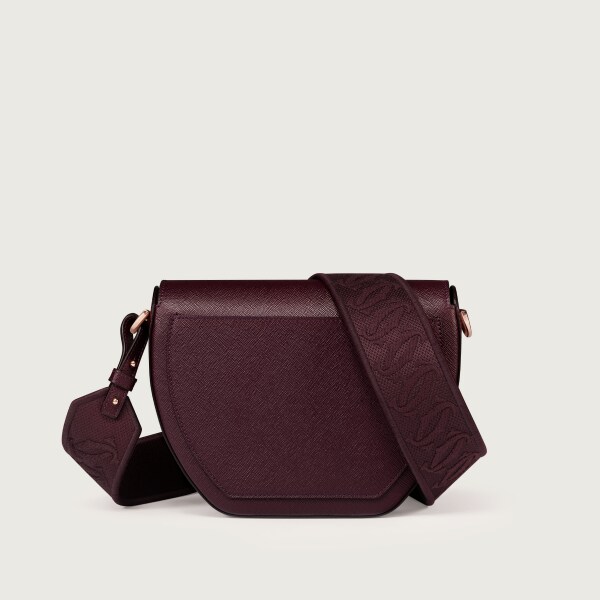 Hobo bag, C de Cartier Grape textured calfskin, embroidery, rose golden finish