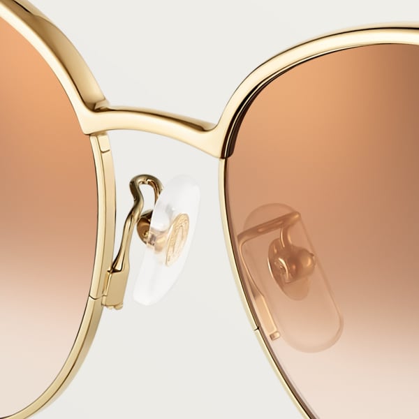 Panthère de Cartier 太陽眼鏡 光滑金色飾面金屬，棕色鏡片