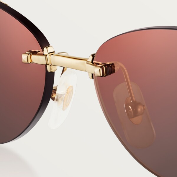 Clash de Cartier 太陽眼鏡 光滑金色飾面金屬，灰色鏡片