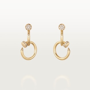 Juste un Clou earrings , double, diamonds Yellow gold, diamonds
