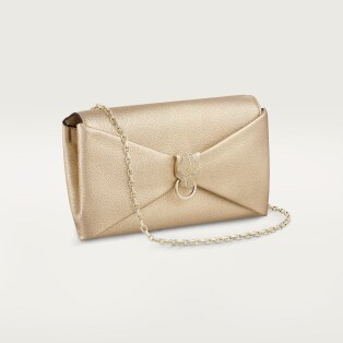 手拿包，Panthère Graphique 金色金屬亮面小牛皮，金色飾面