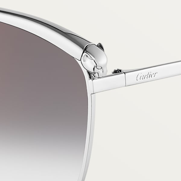 Panthère de Cartier 太陽眼鏡 光滑鍍鉑金飾面金屬，灰色鏡片